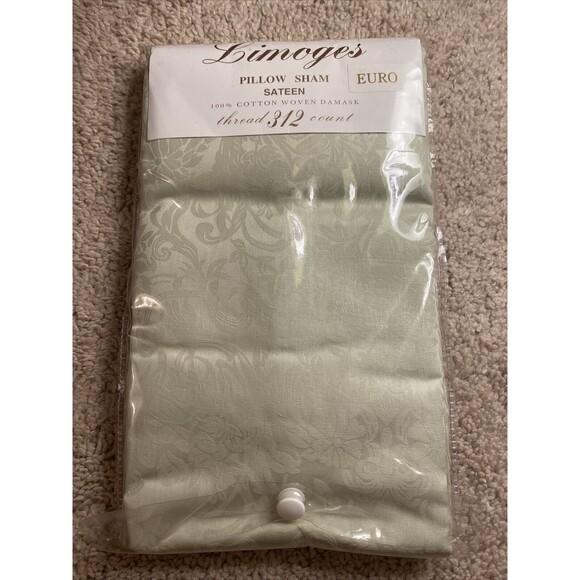 Limoges Sage Green Square Euro Shams Pillow Case New Sateen Thread 312 Count - Picture 1 of 6